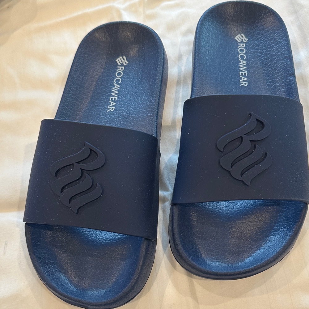 🩵$5 Rocawear Dark Blue Slide Sandals